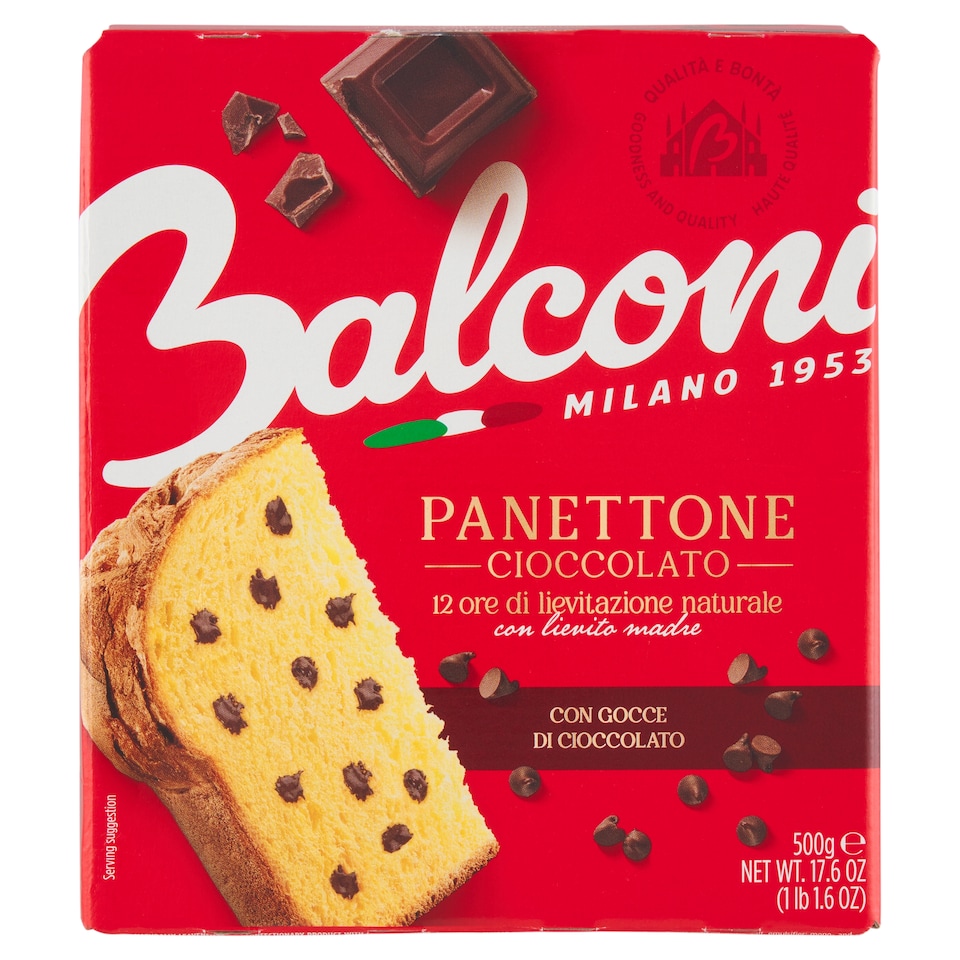 Balconi Panettone with Chocolate Pieces 500g