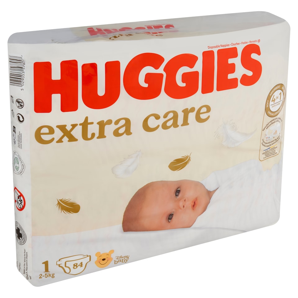 image 1 of Huggies Extra Care Diapers Size 1 Children 2-5kg 84 pcs