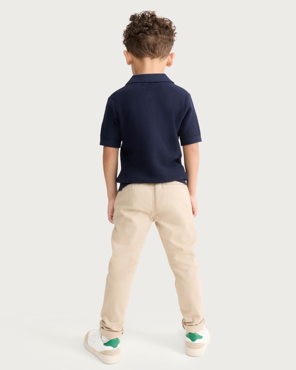 image 1 of F&F Boys Cotton Rich Chino Trousers in Stone
