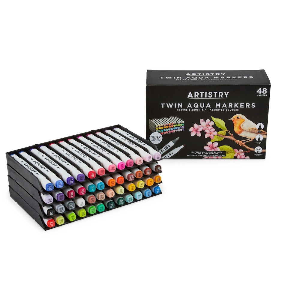 image 1 of Artistry 48pk Aqua Twin Markers