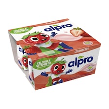 ALPRO Kids Fermentovaný sójový výrobek - jahoda, obohacený o vápník, jód a vitaminy 4x115g