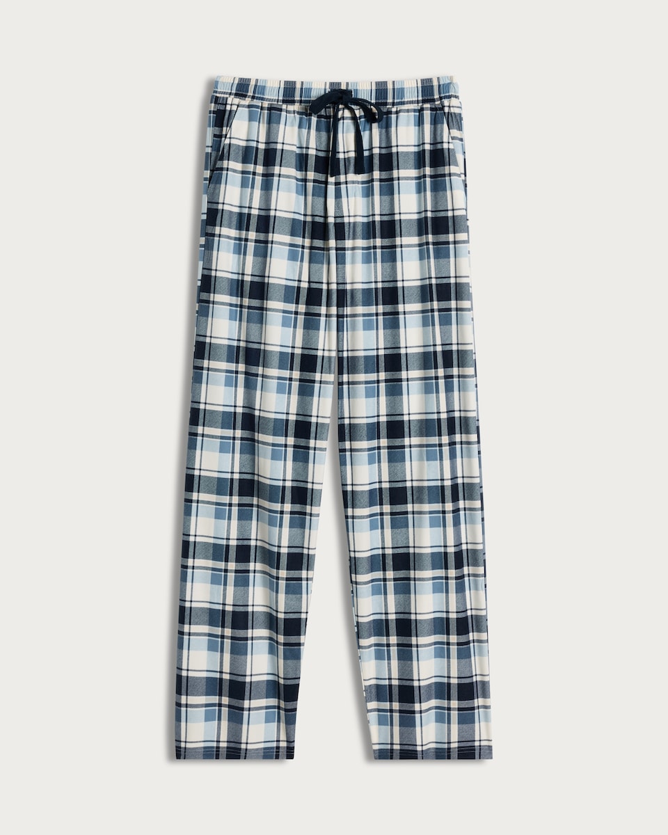 image 1 of F&F Fleece Check Print Drawstring Pyjama Bottoms in Multi