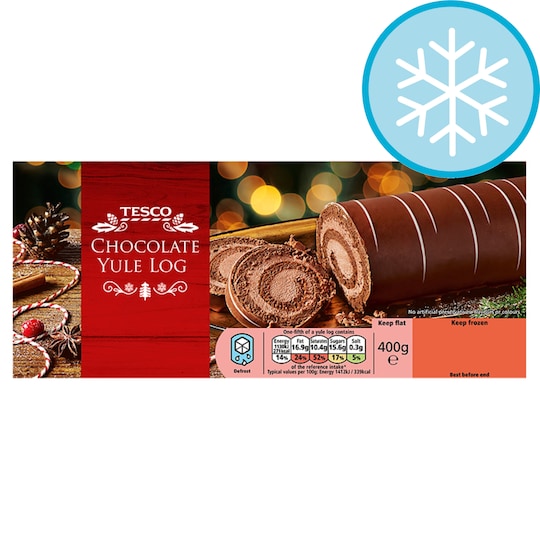 Tesco Chocolate Yule Log 400G Tesco Groceries