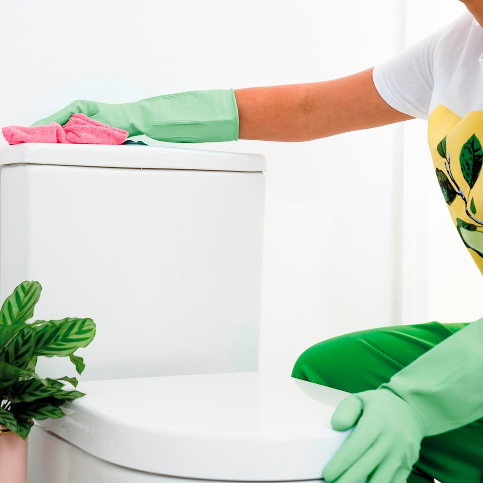 image 1 of Marigold Medium Stronger Bathroom Gloves