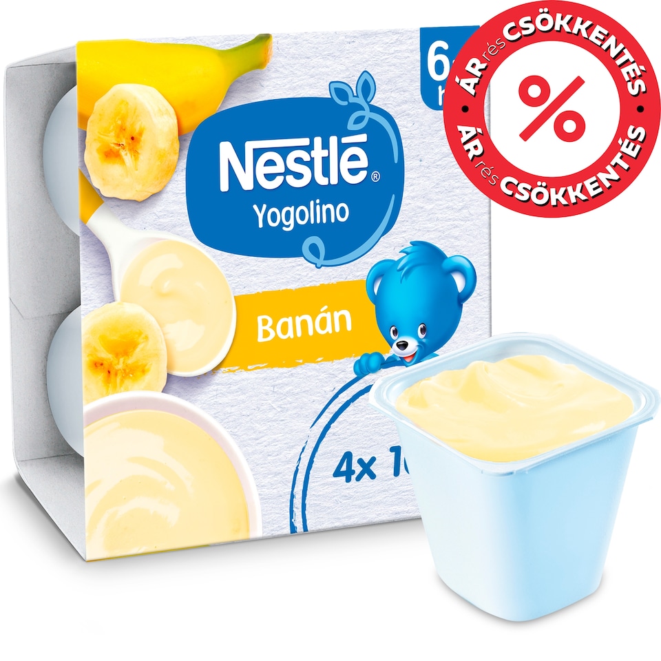image 1 of Nestlé Yogolino Milk Based Baby Dessert with Banana 6+ Months 4 x 100 g (400 g)