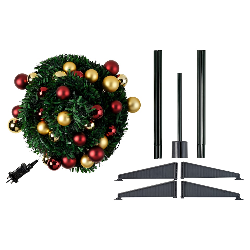 image 1 of Tesco 6FT Pop Up Traditional Pre Lit Christmas Tree