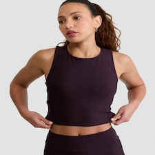 Rise by Zara McDermott Ribbed Cropped Pyjama Top in Purple