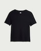 image 4 of F&F Cotton Rich Lettuce Edge T-Shirt in Black