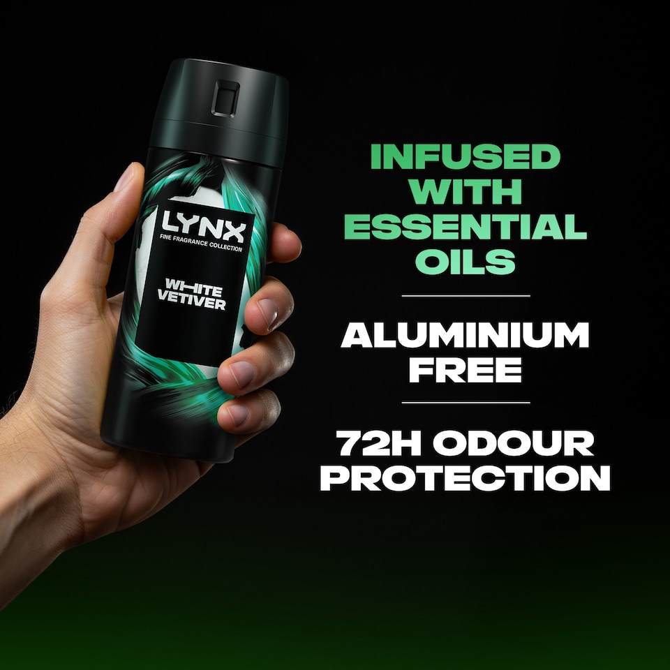 image 1 of Lynx White Vetiver 72h Fine Fragrance Premium Deodorant Bodyspray for Men 150ml