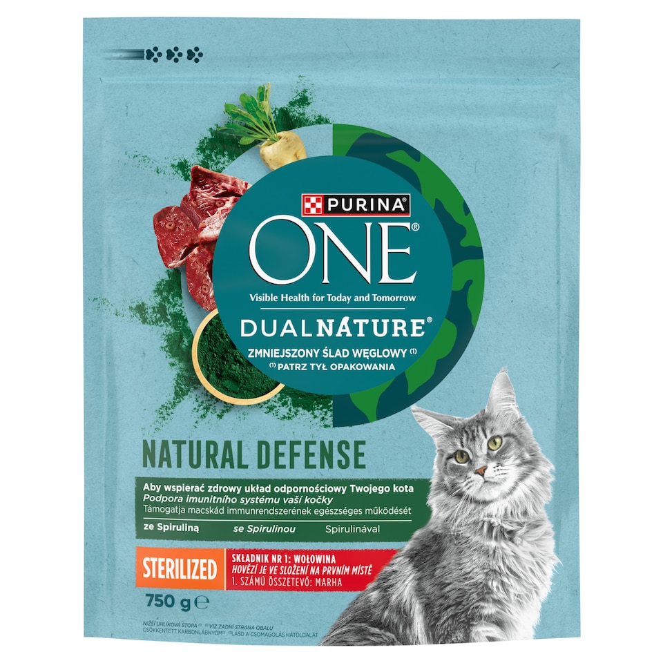 Purina One DualNature Sterilized teljes értékű állateledel macskák számára marhával 750 g