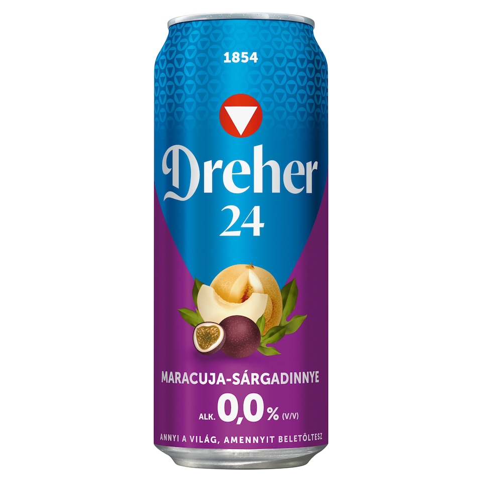 Dreher 24 alkoholmentes világos sör és maracuja-sárgadinnye ízű ital keveréke 0,0% 0,5 l