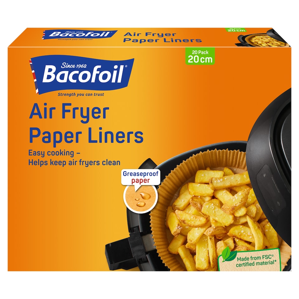 Bacofoil Air Fryer Paper Liner 20cm 20Pack