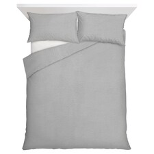 F&F Home Bedding Silver Teddy Fleece Duvet Set King