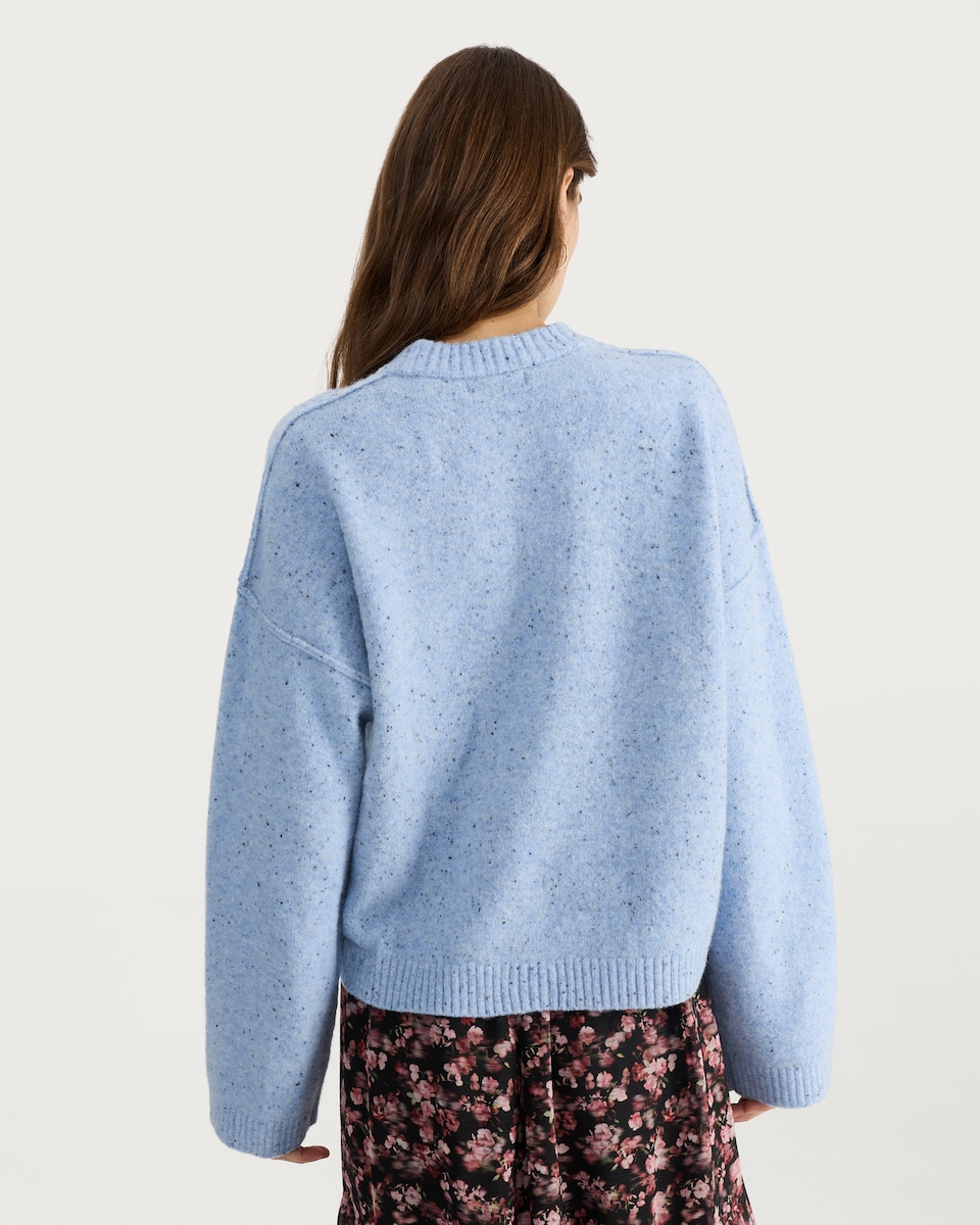image 1 of F&F Speckled Knit Jumper with Wool in Blue