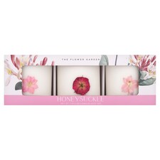 F&F Home Floral 3 Pillar Candle Set