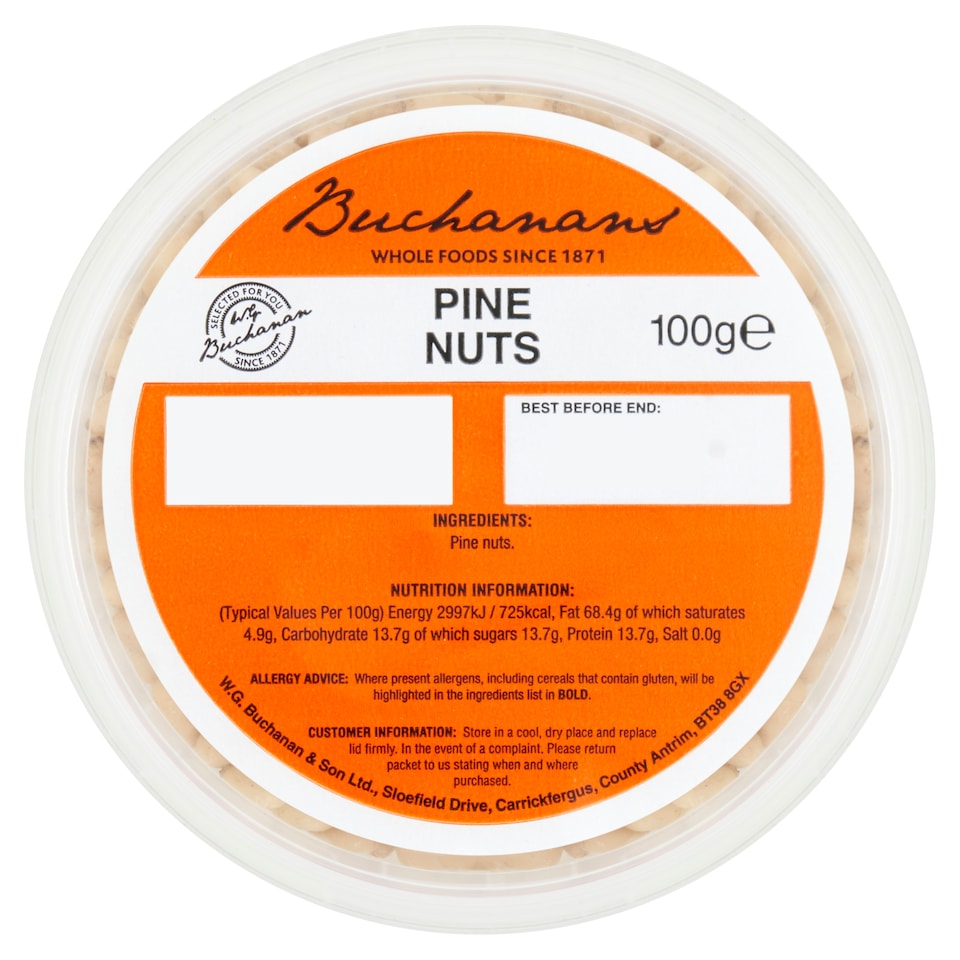 Buchanans Pine Nuts 100G