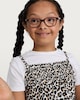 image 2 of F&F Girls Cotton Rich Leopard Print Layered Dress in Multi