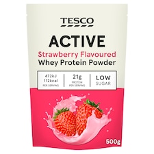 Tesco Active Whey Protein Powder - Strawberry 500g