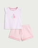 image 1 of F&F Baby 2-Piece Cotton Rich Ice Cream Print T-Shirt and Shorts Set in Pink