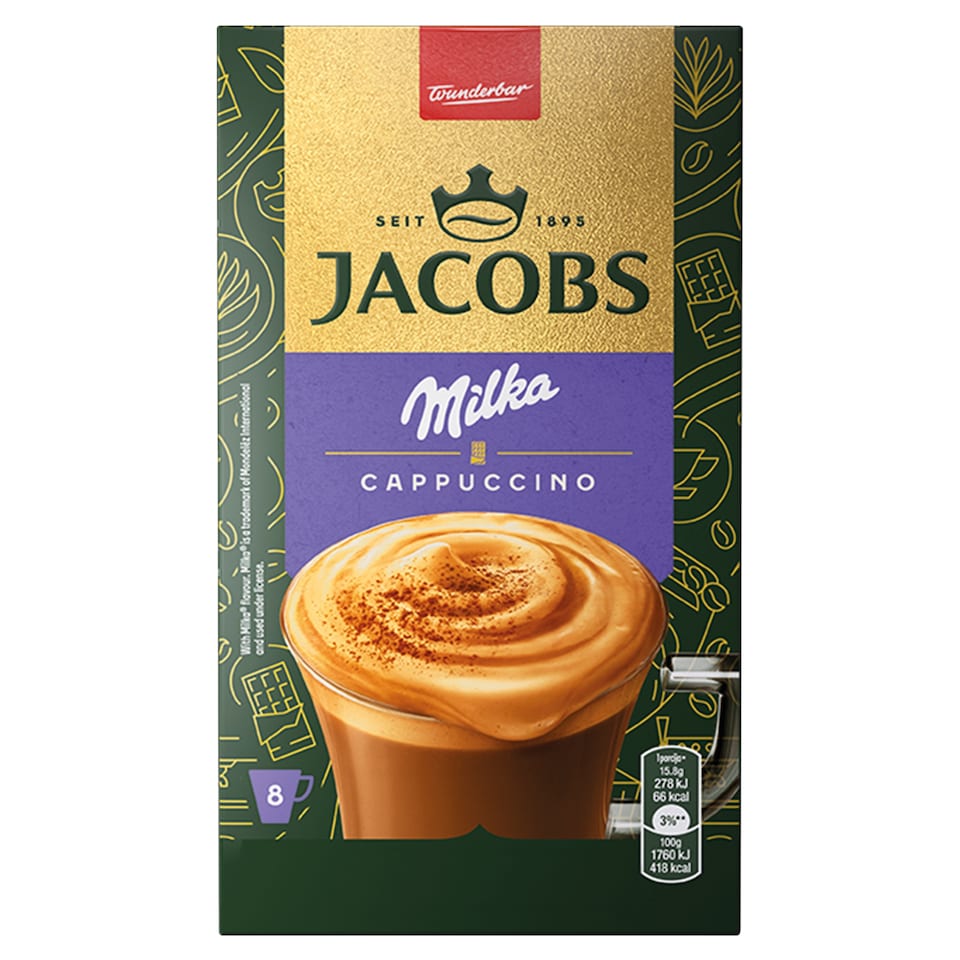 Jacobs Cappuccino with Milka Flavour 8 x 15.8g (126.4g)
