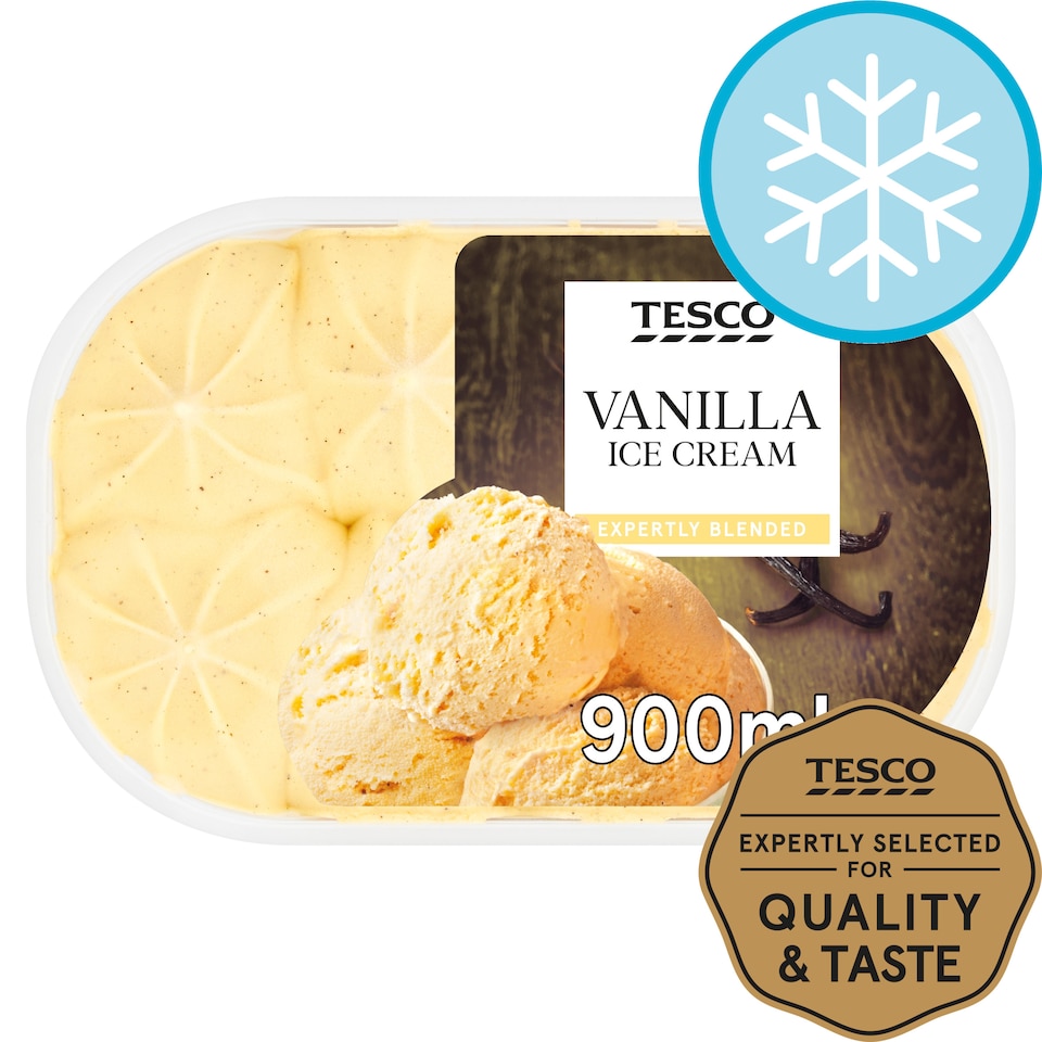 image 1 of Tesco Vanilla Ice Cream 900Ml