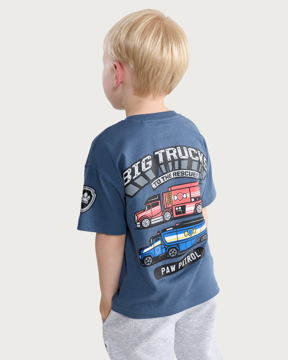 image 1 of Paw Patrol Pure Cotton Highway Rescue T-Shirt in Blue