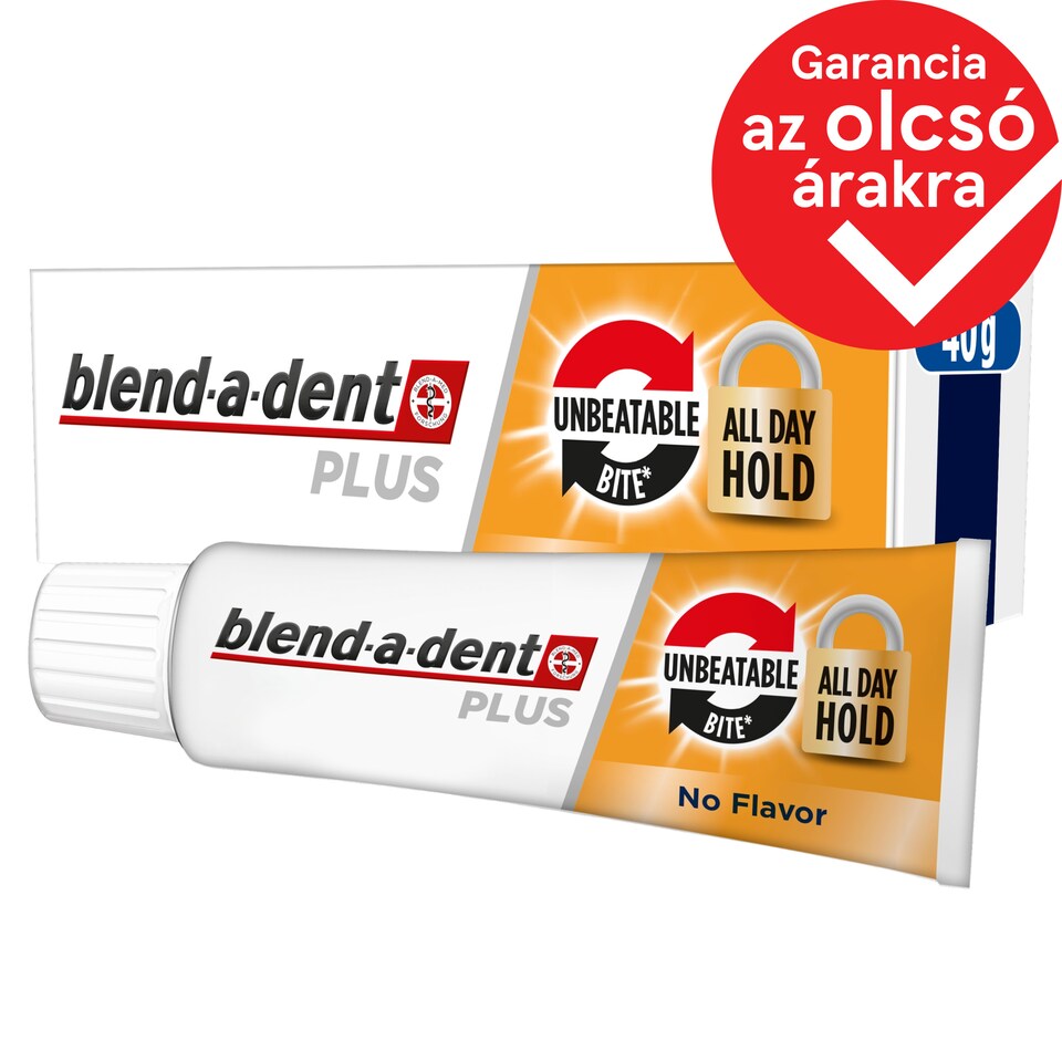 Blend-a-dent Plus Unbeatable Bite Műfogsorrögzítő Krém Teljes és Részleges Műfogsorokhoz, 40 ml  1. kép