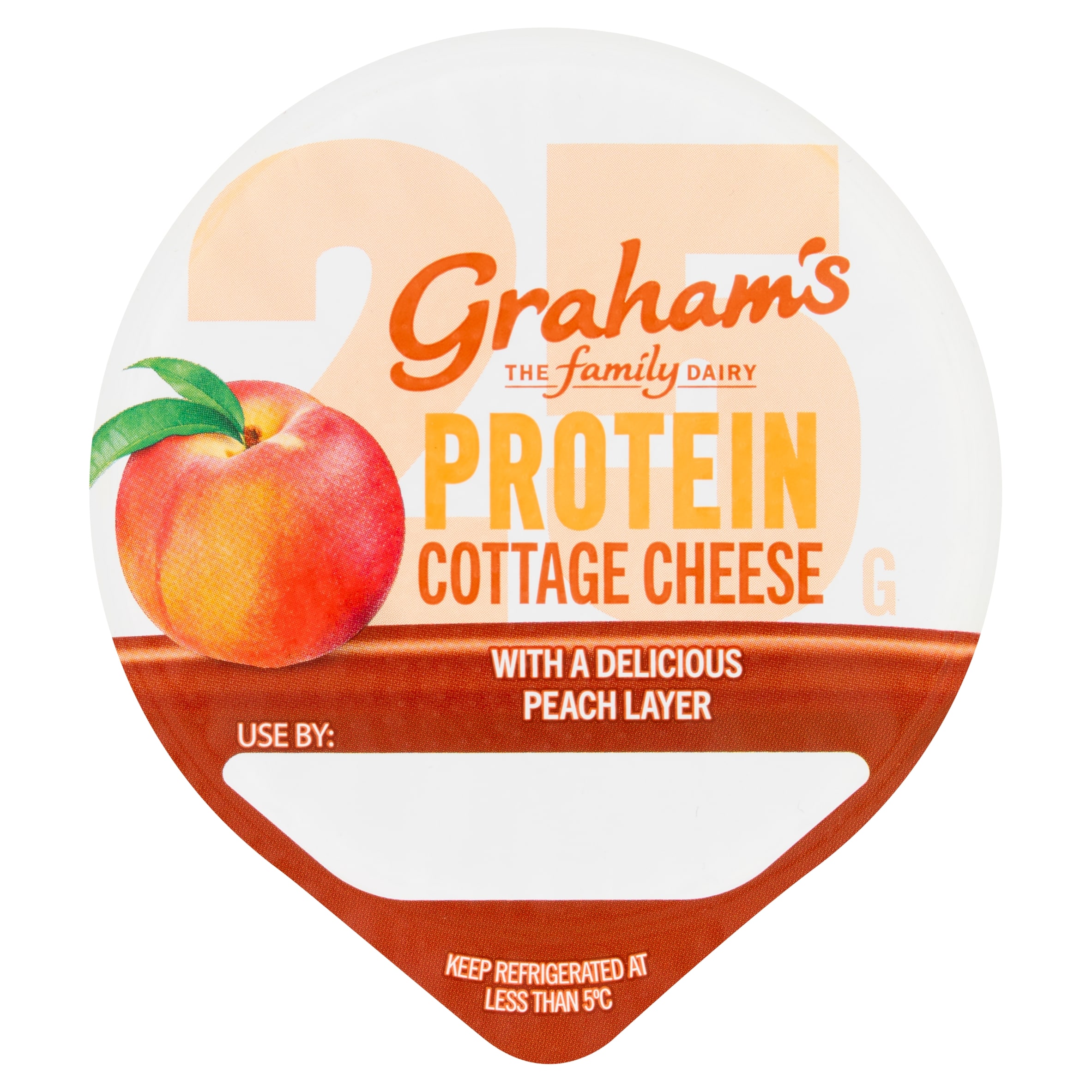 Grahams the Family Dairy 25g Protein Cottage Cheese with Peach Layer 200g