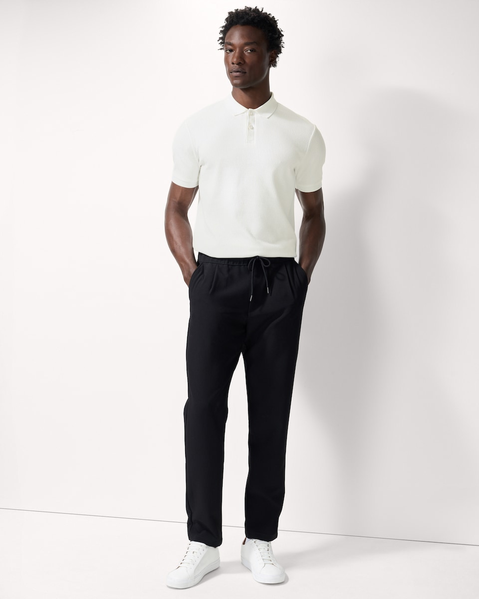 image 1 of F&F Waffle Textured Polo Shirt in White