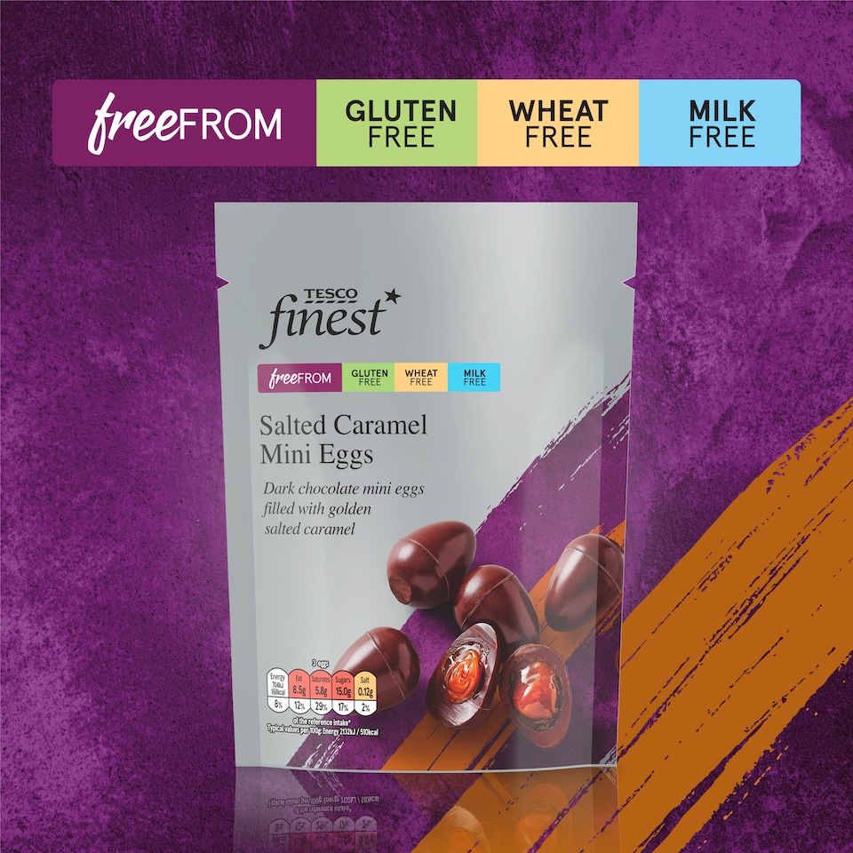 image 1 of Tesco Finest Free From Salted Caramel Mini Eggs 99g