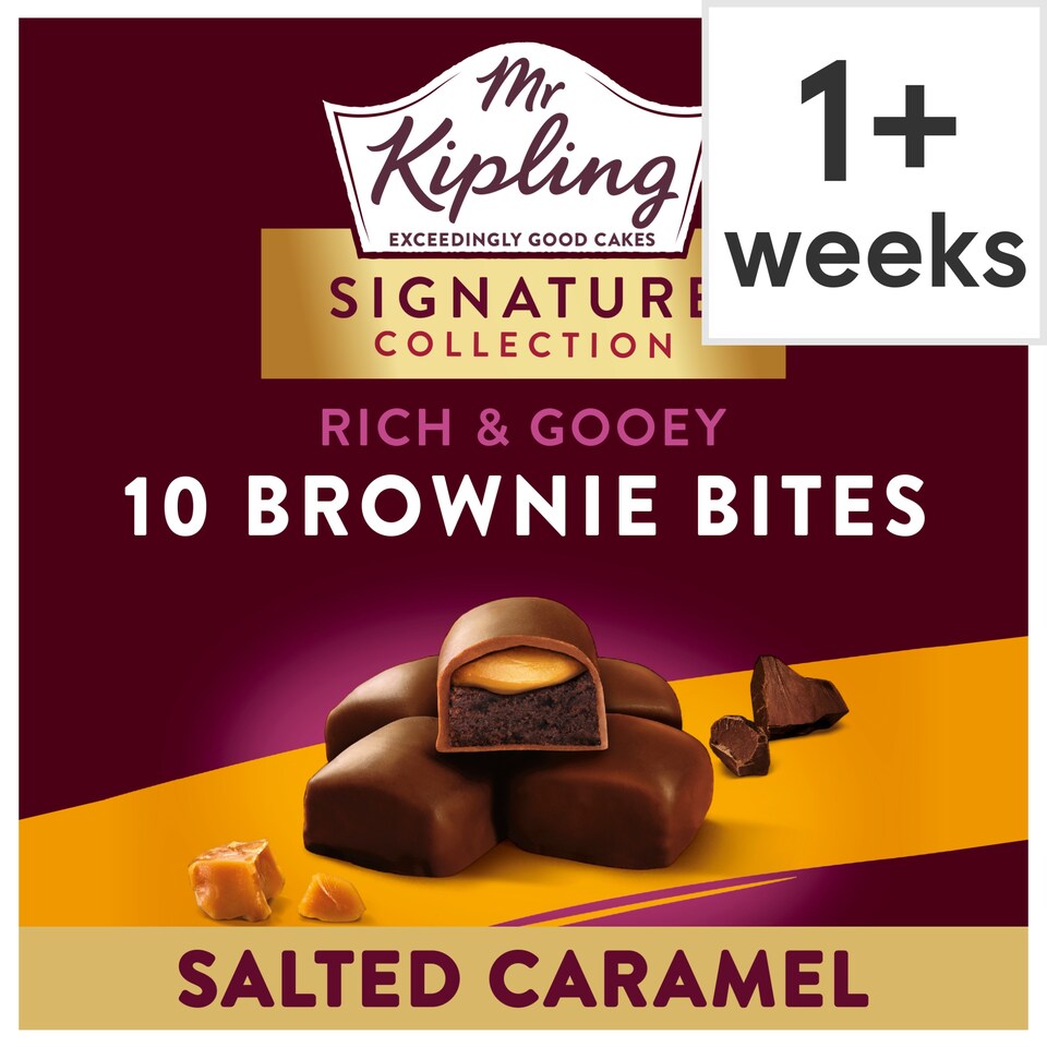 image 1 of Mr Kipling Signature Caramel Chocolate Brownie Cake Bites 10 pack