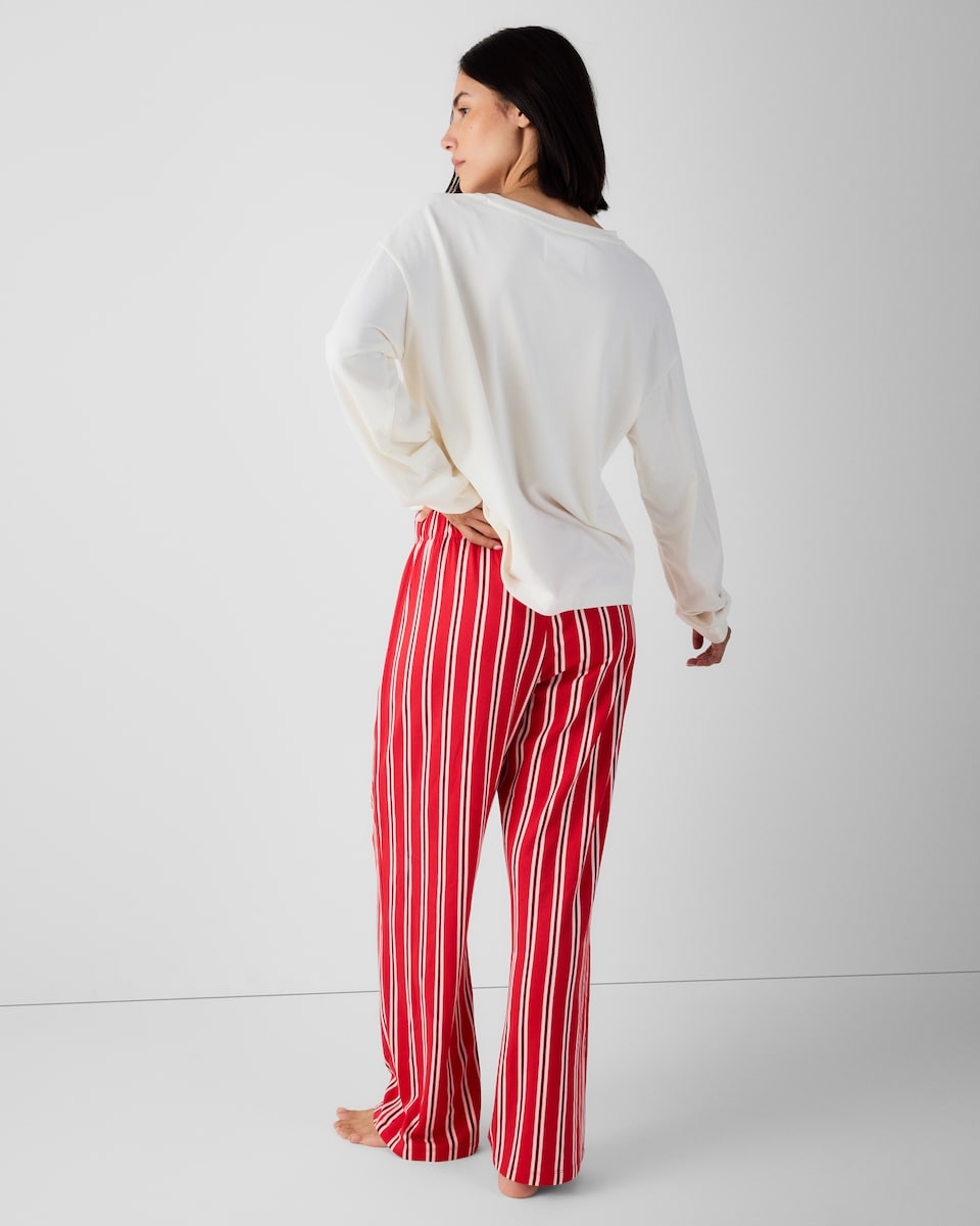 image 1 of Christmas Cocktail Pyjama Set in Red