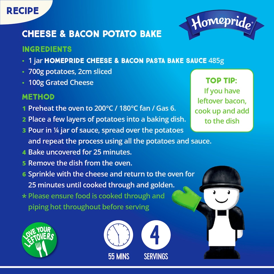 image 1 of Homepride Cheese & Bacon Pasta Bake Sauce 485g