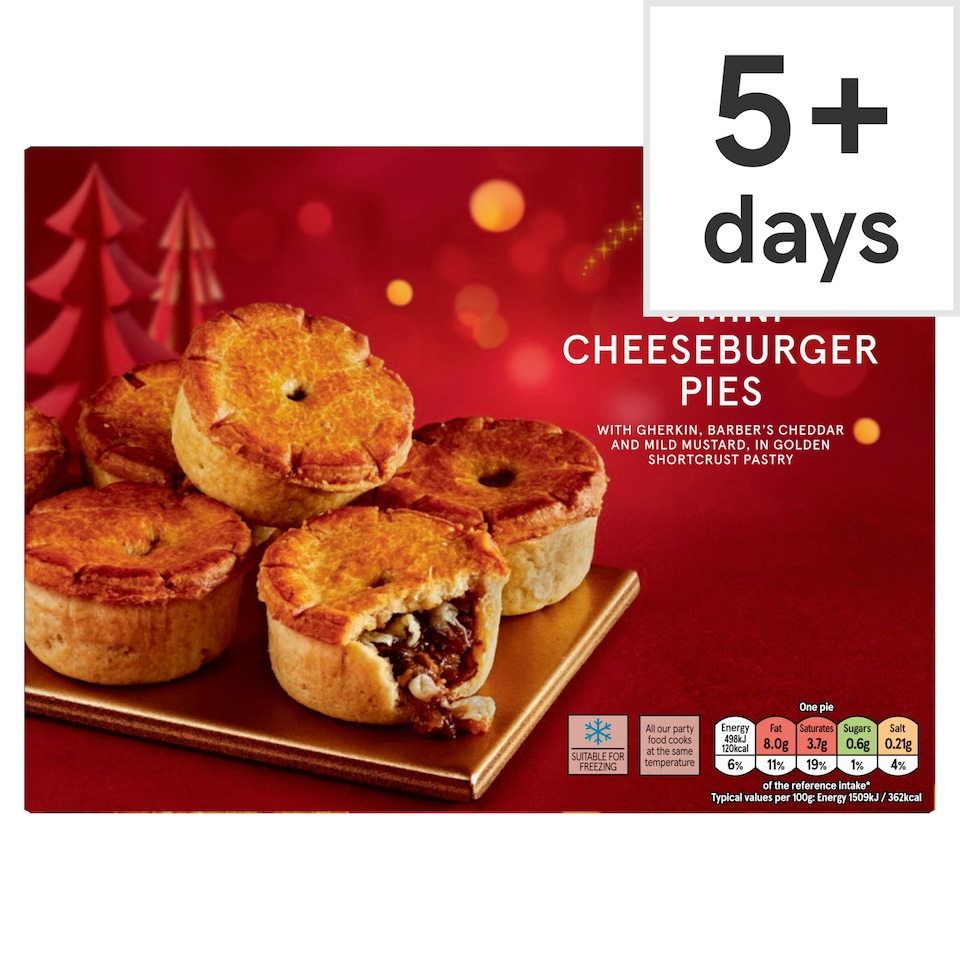 Tesco 6 Mini Cheeseburger Pies 198g