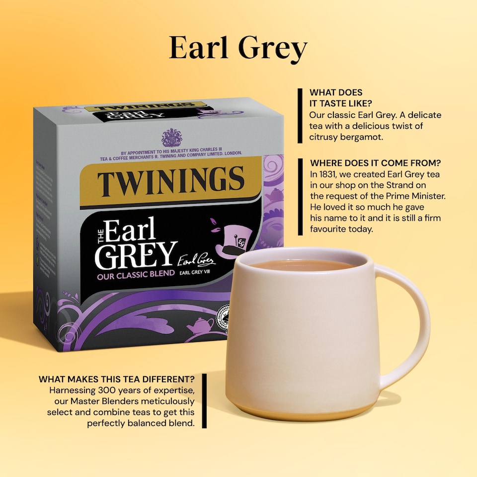 image 1 of Twinings The Earl Grey Tea Bags 80 Pack 200g