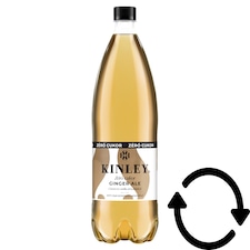 Kinley Ginger Ale Zero Sugar Energy-Free Carbonated Soft Drink with Sweeteners 1,5 l