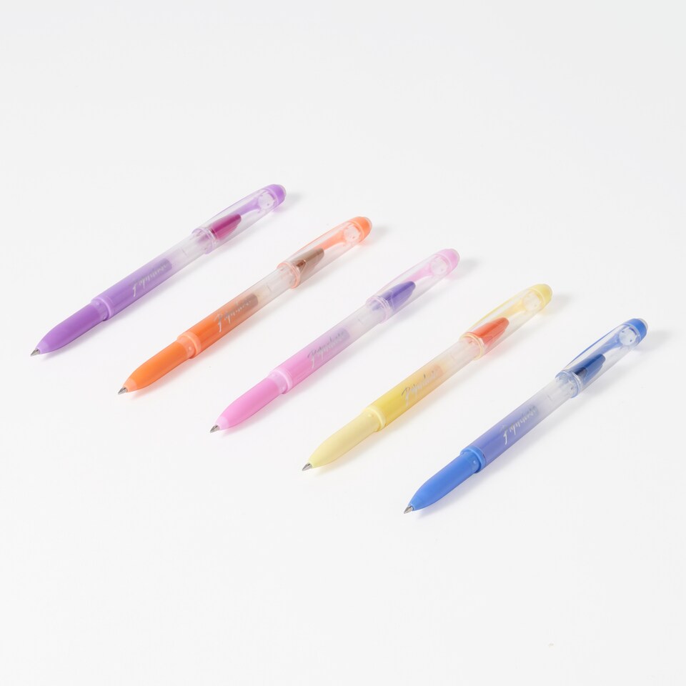 image 1 of Paperchase Badge Collector 5 Pack Colour Changing Gel Pens