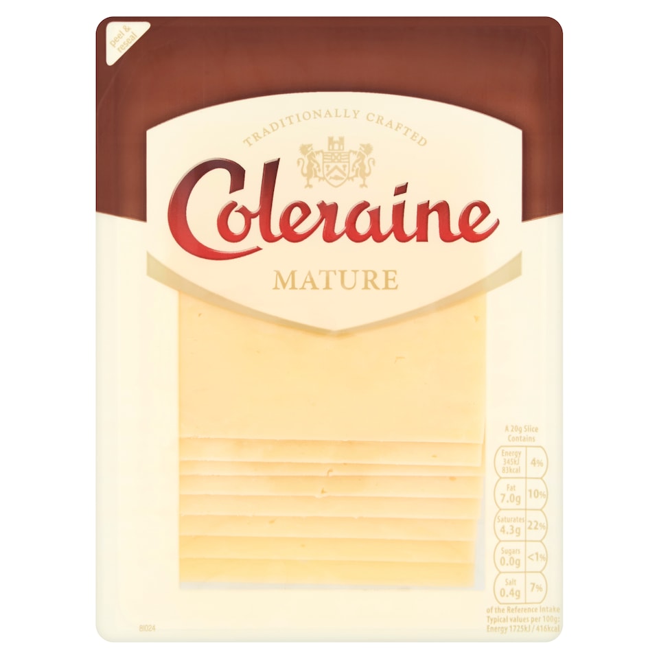 Coleraine Mature Cheddar Cheese Slices 160 G