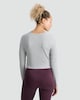 image 3 of F&F Active Long Sleeved Cross Over Top in Grey Marl