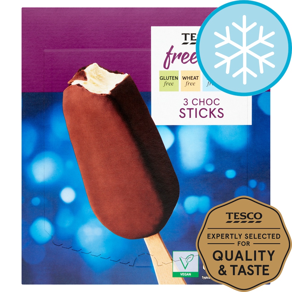 Tesco Free From Choc Sticks 3 x 100ml