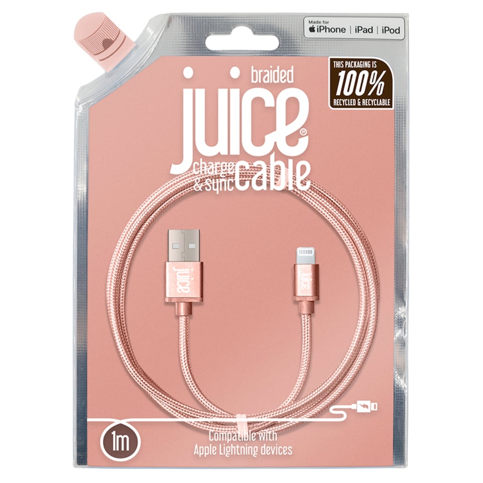 image 1 of Juice Lightning to USB Cable 1m Rose Gold