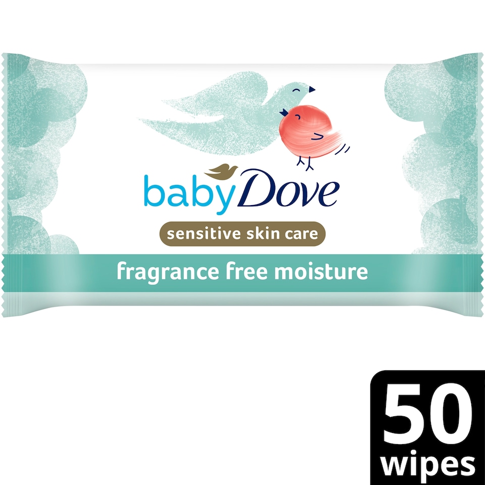 image 1 of Baby Dove Sensitive Moisture Fragrance Free Baby Wipes 50 Pack