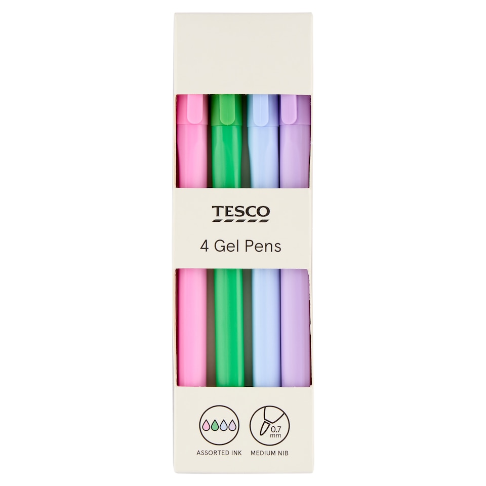 Tesco Block Fun Gel Pens 4 pcs