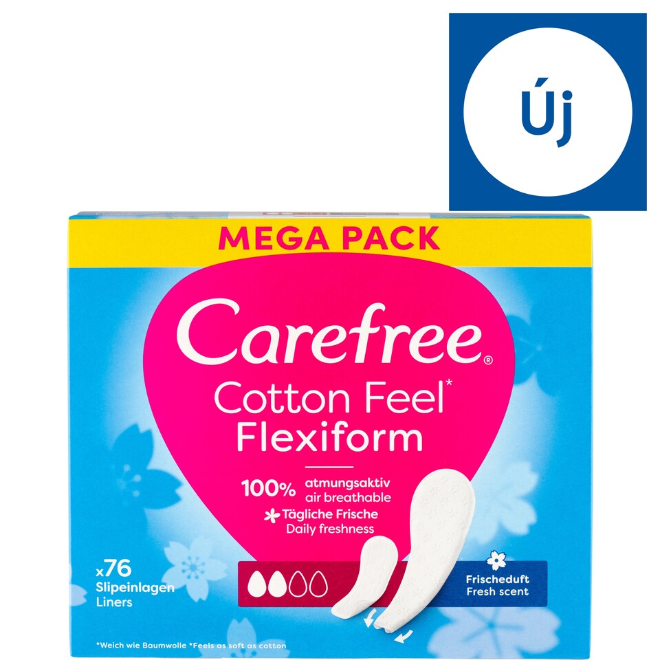 Carefree Cotton Feel Flexiform tisztasági betét friss illattal 76 db