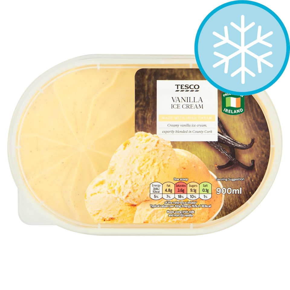 Tesco Vanilla Ice Cream 900Ml