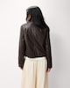 image 4 of F&F Faux Leather Funnel Neck Jacket in Brown