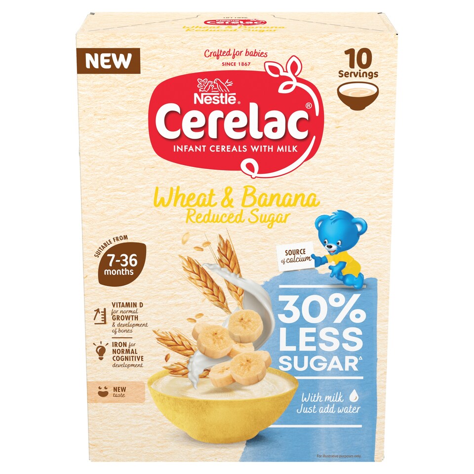 image 1 of Cerelac Infant Cereals with Milk Reduced Sugar Wheat & Banana 250g