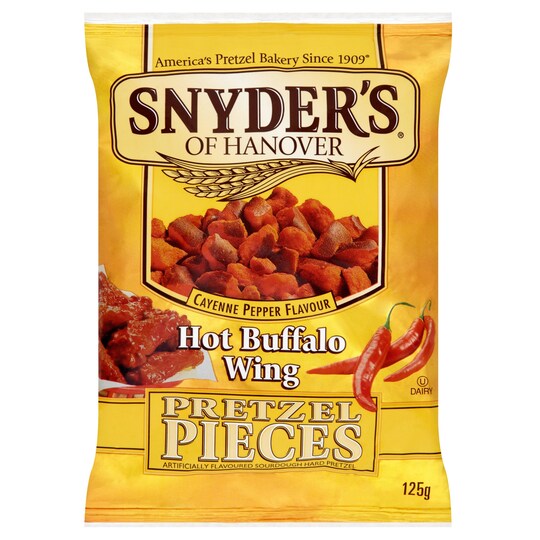 Snyders Hot Buffalo Wing Pretzel Pces125g Tesco Groceries