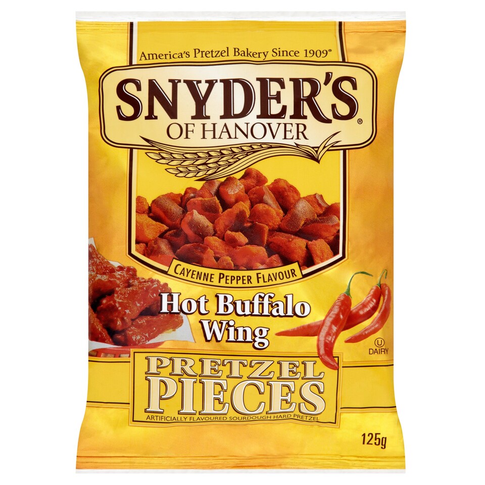 Snyders Hot Buffalo Wing Pretzel Pces125g