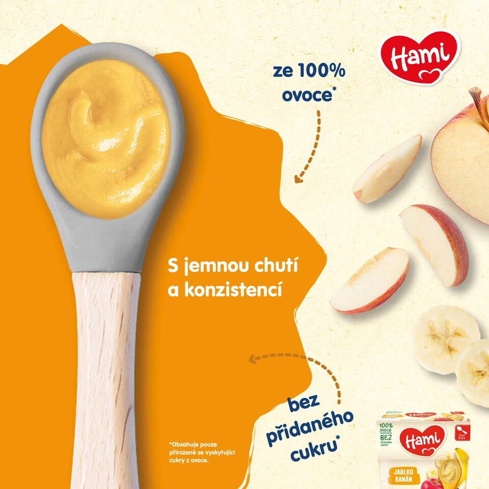 image 1 of HAMI apple and banana fruit puree 4x100 g